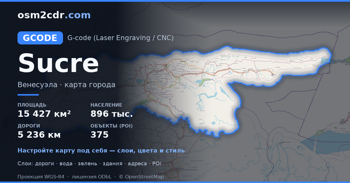 Mapa Sucre w formacie G-code