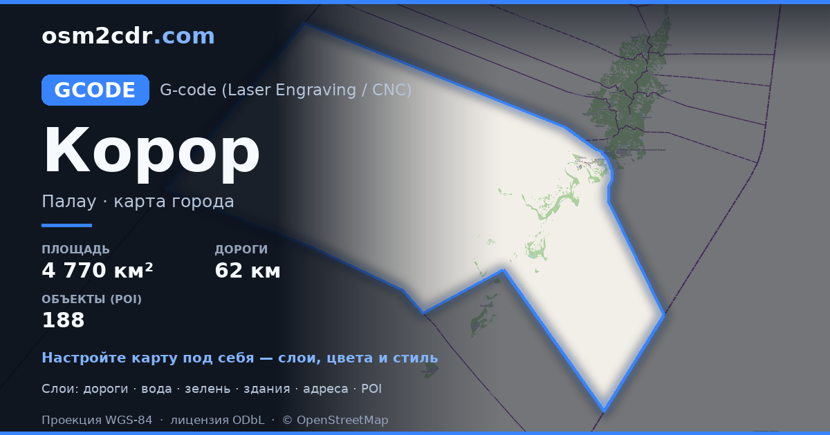Mapa Koror ve formatu G-code